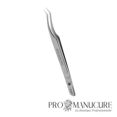 Pince à cils Staleks Pro Expert 41 Type 7 TE-41/7 L-shaped angle 30° acier dur 40X13 médical manches mats antidérapants pour extension cils professionnelle