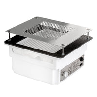 TERI Turbo Professional - Aspirateur Ongles Encastrable - 90W - Filtre HEPA & Garantie 5 Ans - Blanc & Grille Argent (Silver)
