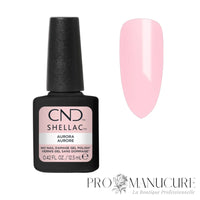 Vernis semi-permanent CND Shellac Aurora rose pâle laiteux 12,5 ml avec aperçu de la couleur