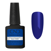 Flacon CND Shellac Blue Eyeshadow 12,5 ml Sans TPO, vernis semi-permanent bleu roi