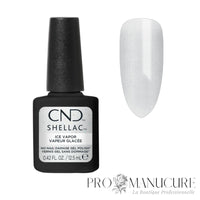 Nuancier CND Shellac Ice Vapor – blanc glacé scintillant et irisé