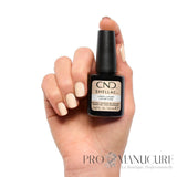 CND Shellac Linen Luxury beige ivoire porté sur les ongles avec flacon 12,5 ml