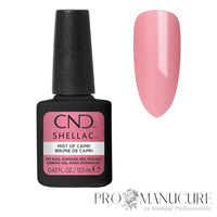 Vernis semi-permanent CND Shellac Mist of Capri rose corail nacré 12,5 ml avec aperçu de la couleur