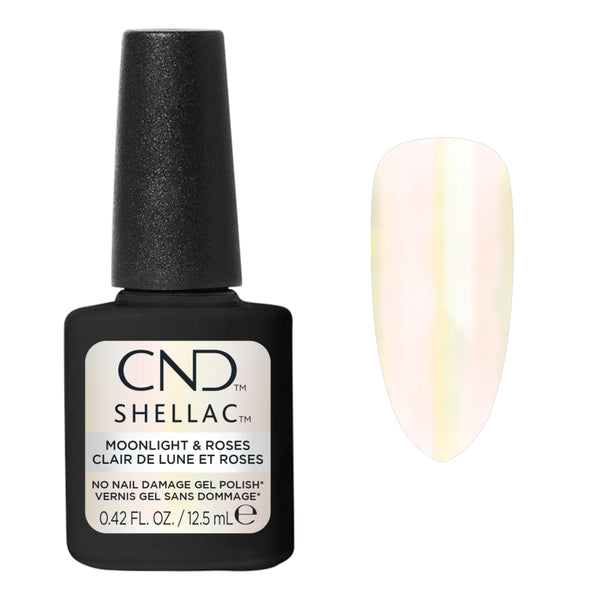 CND Shellac Moonlight & Roses 12,5 ml avec nuancier blanc nacré