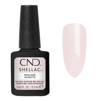 CND Shellac Negligee rose nude translucide avec aperçu de la couleur