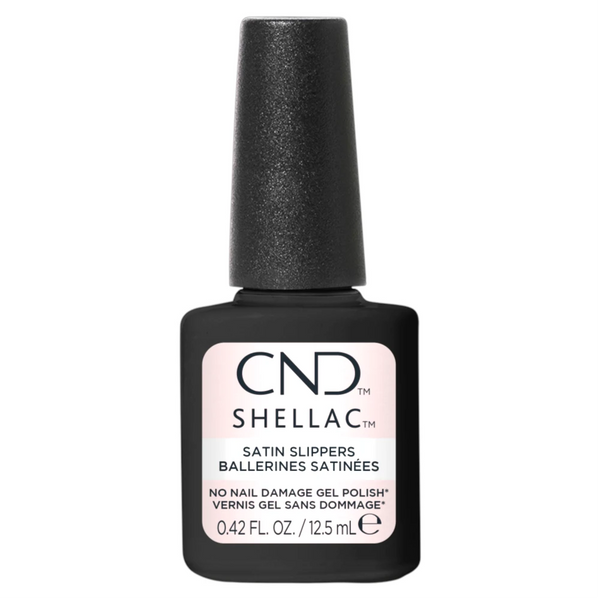 Vernis semi-permanent CND Shellac Satin Slippers 12,5 ml rose lacté Sans TPO