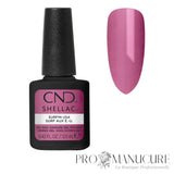 Vernis semi-permanent CND Shellac Surfin USA violet mauve nacré avec aperçu de la couleu