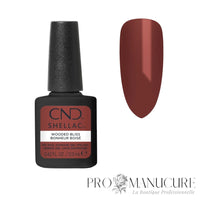 CND Shellac Wooded Bliss – couleur brun terracotta chaud sur nuancier