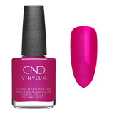 Vernis à ongles CND Vinylux Tutti Frutti 15 ml présenté avec un nuancier rose fuchsia aux reflets irisés