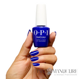 OPI GelColor Catch a Wave of Happiness avec rendu bleu violet brillant sur les ongles