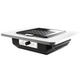 Aspirateur à ongles encastrable TERI Brillant 111W noir avec grille noire, vue de trois quarts
