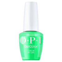 Vernis semi-permanent OPI GelColor Lime of My Life vert lime scintillant
