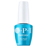 Vernis semi-permanent OPI GelColor Sky Blue's The Limit bleu turquoise scintillant