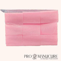 Paquet de 1000 cotons roses sans peluches ProManucure pour dégraissage et nettoyage ongles.