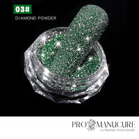 ProManucure NailArt Poudre Crystal Diamond Verte
